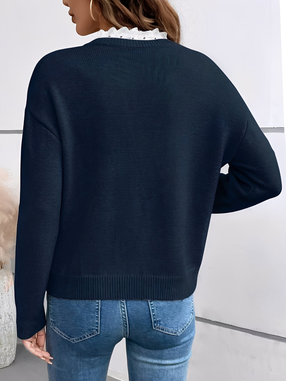 Vera | Elegant Lace Knit Top