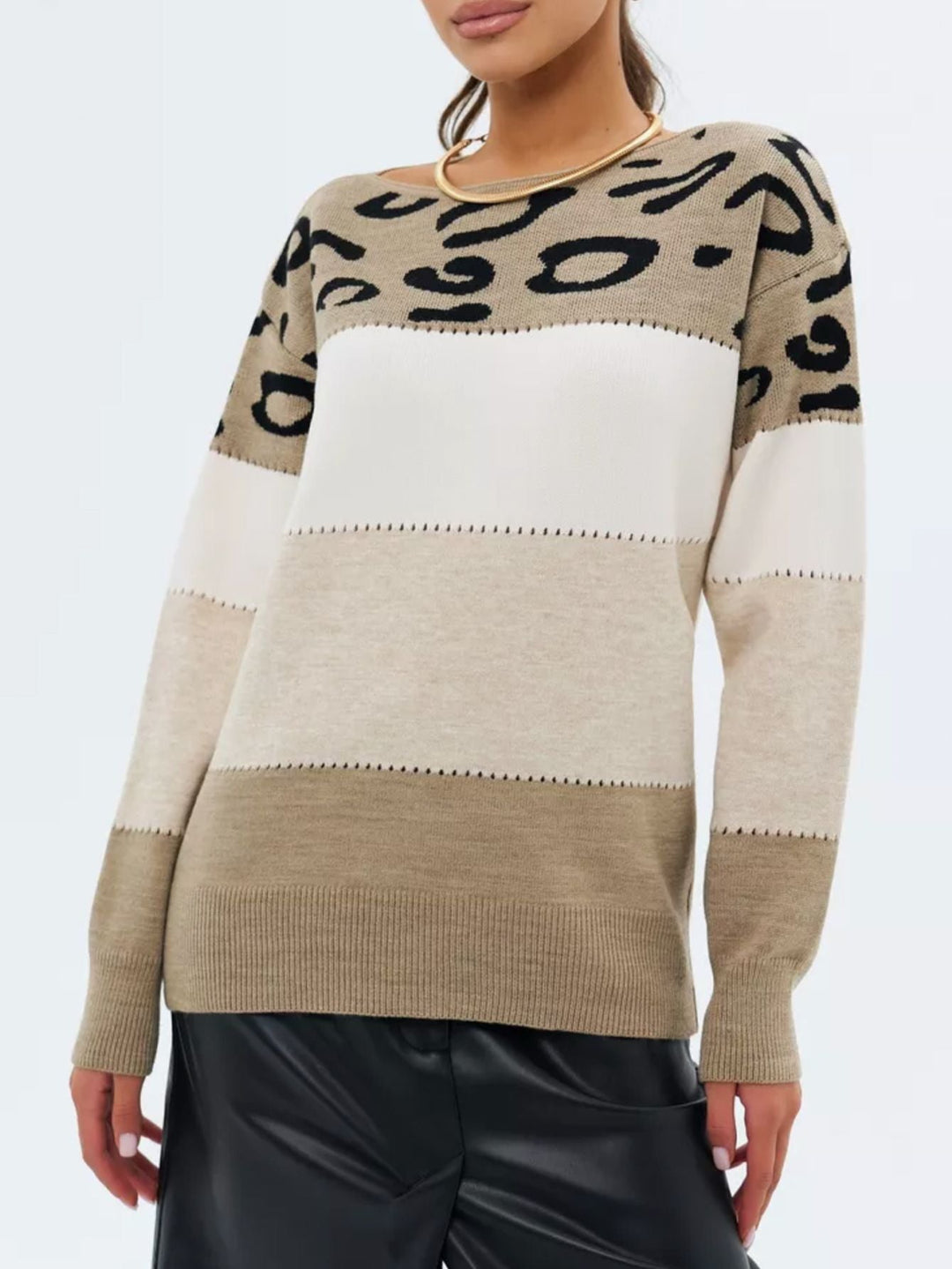 Sarena | Leopard Knit Sweater