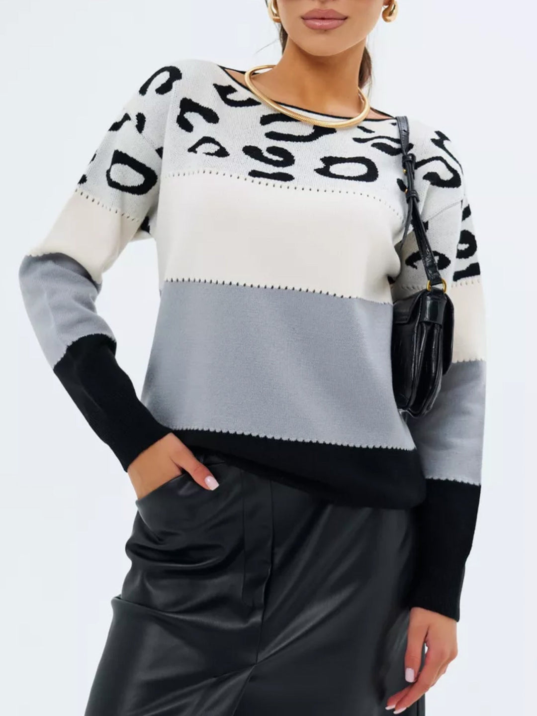 Sarena | Leopard Knit Sweater