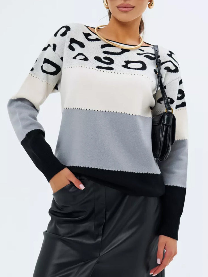Sarena | Leopard Knit Sweater