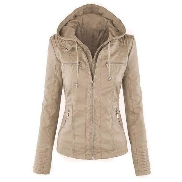 Alvera | Hooded Leather Jacket